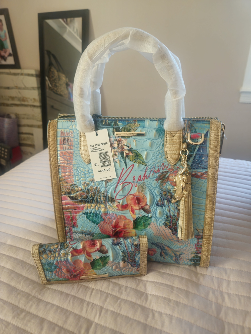 Brahmin Multi Banner Caroline With Matching Ady Wallet